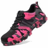 BAOLESEM Sicherheitsschuhe Herren Arbeitsschuhe Damen S3 Sportlich Leicht Atmungsaktiv Schutzschuhe Stahlkappe Schuhe, Rosa, 37 EU - 1