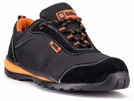 Black Hammer Sicherheitsschuhe Herren Ultra Leicht Stahl Zehen Kappe und Kevlar Mittelsohle Fußgelenk Wanderschuh Schützende Zwischensohle Schwarz S1P SRC 4444 (45 EU) -