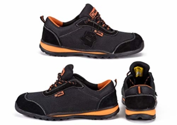 Black Hammer Sicherheitsschuhe Herren Ultra Leicht Stahl Zehen Kappe und Kevlar Mittelsohle Fußgelenk Wanderschuh Schützende Zwischensohle Schwarz S1P SRC 4444 (45 EU) - 