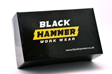 Black Hammer Sicherheitsstiefel Herren S3 SRC Stahlkappe Arbeitsschuhe Knöchelhoch Leder Sicherheitsschuhe Schwarz Leicht 7752 (44 EU) - 