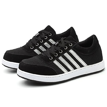 CHNHIRA Arbeitsschuhe Herren Stahlkappe S3 Sicherheitsschuhe Leicht Sportlich und Atmungsaktiv Schutzschuhe Turnschuhe Damen Unisex(EU 43, Schwarz Mesh) - 2