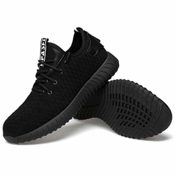 CHNHIRA Arbeitsschuhe Herren Stahlkappe Sicherheitsschuhe Leicht Sportlich und Atmungsaktiv Schutzschuhe Turnschuhe Damen Unisex(SchwarzA, EU 39) - 4