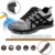 CHNHIRA Unisex Damen und Herren Arbeitsschuhe Stahlkappe Sicherheitsschuhe Leicht Sportlich und Atmungsaktiv Schutzschuhe Turnschuhe(EU 40, Grau A) - 2