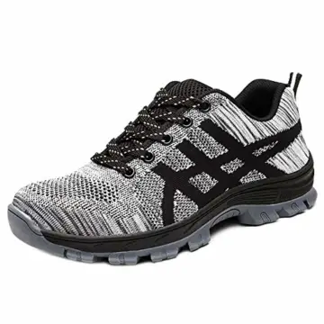 CHNHIRA Unisex Damen und Herren Arbeitsschuhe Stahlkappe Sicherheitsschuhe Leicht Sportlich und Atmungsaktiv Schutzschuhe Turnschuhe(EU 40, Grau A) - 1