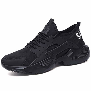 CHNHIRA Unisex Erwachsene Damen Herren Sicherheitsschuhe Arbeitsschuhe Schutzschuhe mit Stahlkappe (EU 42 Schwarz A) - 1