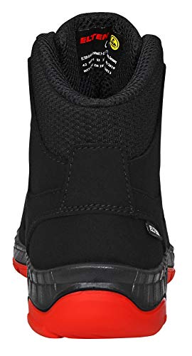 ELTEN Sicherheitsschuhe MADDOX Black-Red Mid S3, Herren, sportlich, leicht, schwarz/rot, Stahlkappe, Halbstiefel - Größe 40 - 