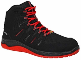 ELTEN Sicherheitsschuhe MADDOX Black-Red Mid S3, Herren, sportlich, leicht, schwarz/rot, Stahlkappe, Halbstiefel - Größe 40 -