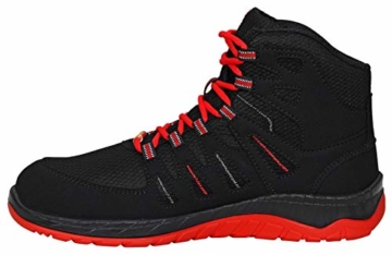 ELTEN Sicherheitsschuhe MADDOX Black-Red Mid S3, Herren, sportlich, leicht, schwarz/rot, Stahlkappe, Halbstiefel - Größe 40 - 