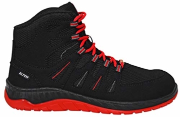 ELTEN Sicherheitsschuhe MADDOX Black-Red Mid S3, Herren, sportlich, leicht, schwarz/rot, Stahlkappe, Halbstiefel - Größe 40 - 