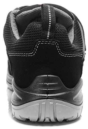 JORI 11743 Black ESD S1 Herren Arbeits & Sicherheitsschuhe, Sicherheitssandale S1, ESD, SRC, Lederfrei, Klettverschluss, Stahlkappe Schwarz (Schwarz), EU 45 - 