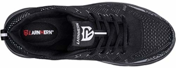 LARNMERN Sicherheitsschuhe, Arbeitsschuhe Herren und Damen S1 leichte Schutzschuhe Stahlkappe Sportschuhe atmungsaktiv, Schwarz - Black Cc - Größe: 6.5 UK - 