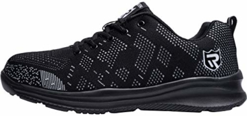 LARNMERN Sicherheitsschuhe, Arbeitsschuhe Herren und Damen S1 leichte Schutzschuhe Stahlkappe Sportschuhe atmungsaktiv, Schwarz - Black Cc - Größe: 6.5 UK - 