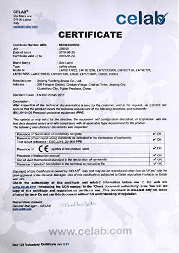 LARNMERN Stahlkappe Sicherheitsschuhe Herren,LM-30 Atmungsaktiv Leichte Reflektierende Arbeitsschuhe (43 EU, SRC Schwarz) - 