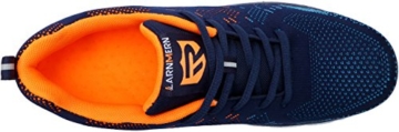 LARNMERN Stahlkappe Sicherheitsschuhe, Herren luftdurchlässige Leichte Anti-Smashing Schuhe Industrie und Handwerk, Blau Orange, 44 EU (9.5 UK) - 