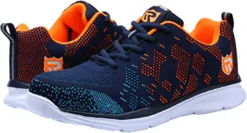 LARNMERN Stahlkappe Sicherheitsschuhe, Herren luftdurchlässige Leichte Anti-Smashing Schuhe Industrie und Handwerk, Blau Orange, 44 EU (9.5 UK) - 