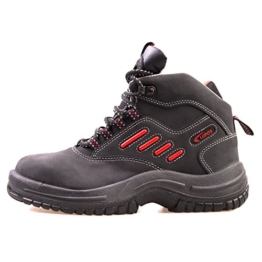 Lupos® Sicherheitsstiefel S3 LOG310 Grau Herren - Sehr Leicht, Alu-Cap, Durchtrittsicher, Rutschhemmend, Antistatisch, Nubukleder (40) -