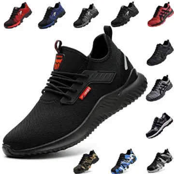 Nasonberg Arbeitsschuhe Herren Damen Sicherheitsschuhe Stahlkappen s3 Schutzschuhe Leicht Stahlkappenschuhe Sportlich Arbeitsschutzschuhe Unisex Schwarz 42EU - 1