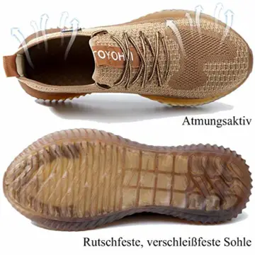 Nasonberg Arbeitsschuhe Herren s3 Sicherheitsschuhe Damen Leicht mit Stahlkappen Sportlich Atmungsaktiv, 04Brown 36 EU - 3