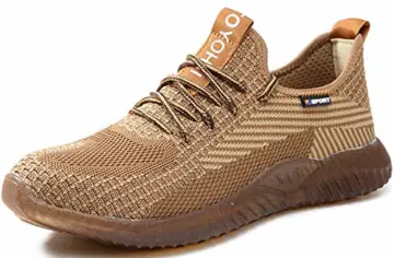 Nasonberg Arbeitsschuhe Herren s3 Sicherheitsschuhe Damen Leicht mit Stahlkappen Sportlich Atmungsaktiv, 04Brown 36 EU - 1