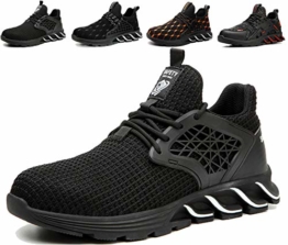 Nasonberg Arbeitsschuhe Herren s3 Sicherheitsschuhe Herren Damen Leicht Schutzschuhe mit Stahlkappen Sportlich, 01Schwarz X43 EU - 1