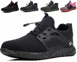 Nasonberg Sicherheitsschuhe Arbeitsschuhe Herren Damen s3 Leicht Schutzschuhe mit Stahlkappen Sportlich Atmungsaktiv, 05Schwarz 43 EU - 1