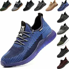 Sicherheitsschuhe Herren S3 Arbeitsschuhe Herren Damen Leicht Stahlkappe Schutz Atmungsaktiv Turnschuhe Mesh Wandern Sportlich Sneaker 35-48 EU - 1