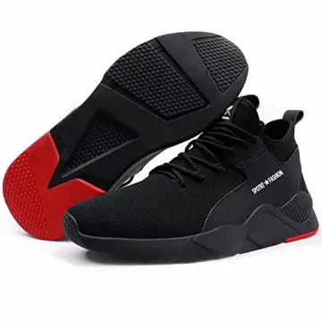 SUADEEX Sicherheitsschuhe Herren Damen Arbeitsschuhe S3 Leicht Sportlich Atmungsaktiv Schutzschuhe Stahlkappe Sneaker,Schwarz,43EU (265 ) - 